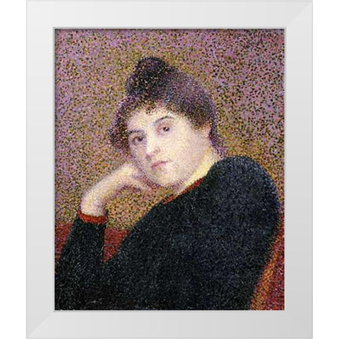 Portrait De Femme White Modern Wood Framed Art Print by Petitjean, Hippolyte