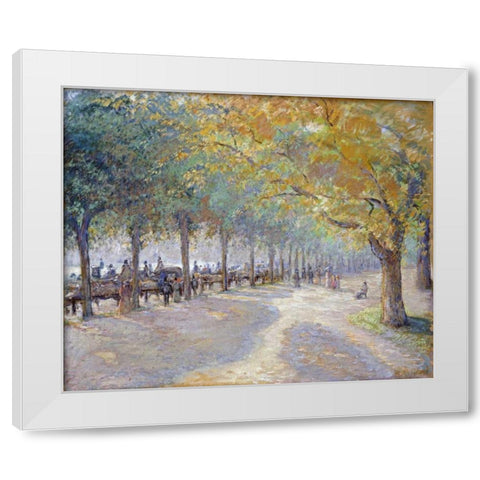 Hyde Park, London White Modern Wood Framed Art Print by Pissarro, Camille