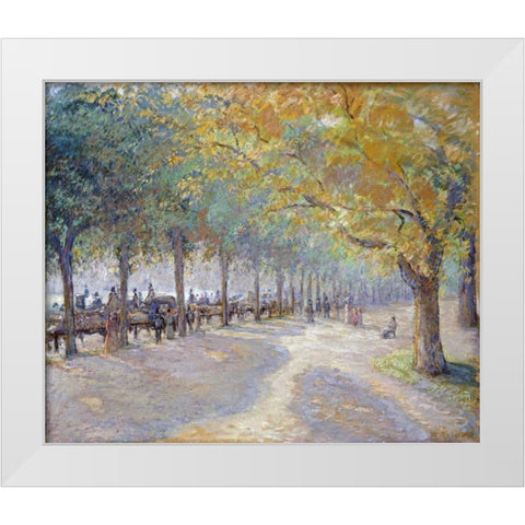 Hyde Park, London White Modern Wood Framed Art Print by Pissarro, Camille