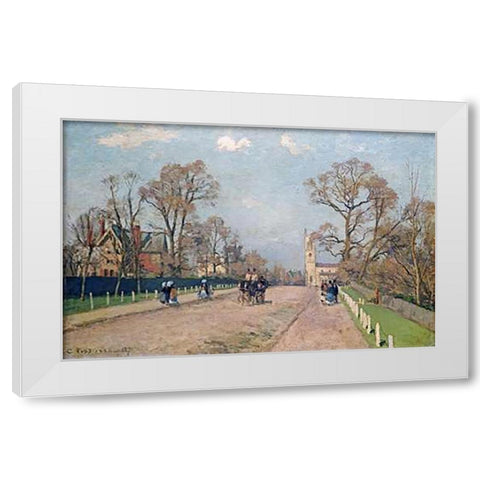 The Road To Sydenham White Modern Wood Framed Art Print by Pissarro, Camille