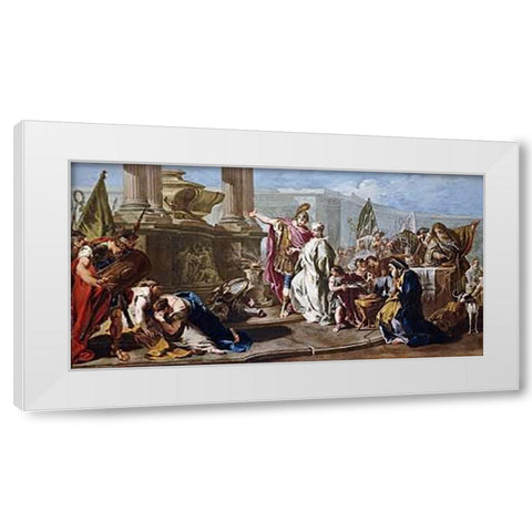 The Sacrifice of Polyxena at The Tomb of Achilles White Modern Wood Framed Art Print by Pittoni, Giovanni Battista