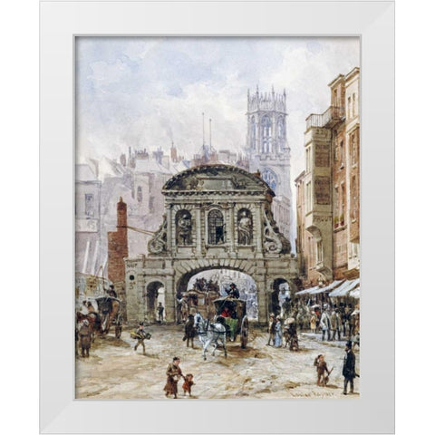 Temple Bar, London White Modern Wood Framed Art Print by Rayner, Louise