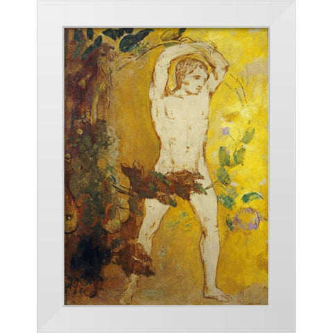 Orpheus White Modern Wood Framed Art Print by Redon, Odilion