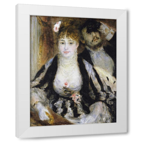 The Theatre Box - La Loge White Modern Wood Framed Art Print by Renoir, Pierre-Auguste