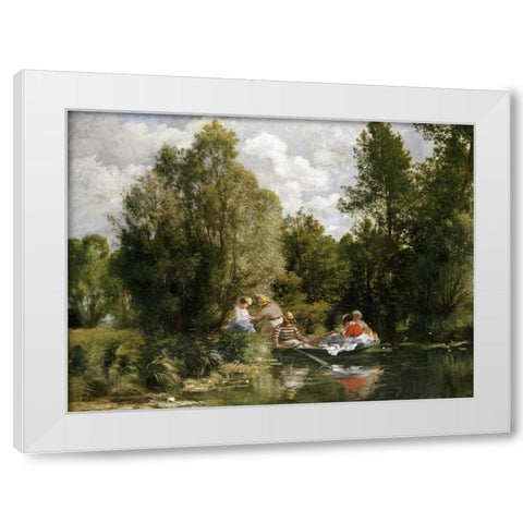 The Pond at Fees White Modern Wood Framed Art Print by Renoir, Pierre-Auguste