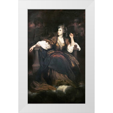 Mrs. Siddons As The Tragic Muse White Modern Wood Framed Art Print by Reynolds, Joshua