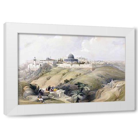 View of Jerusalem White Modern Wood Framed Art Print by Roberts, David
