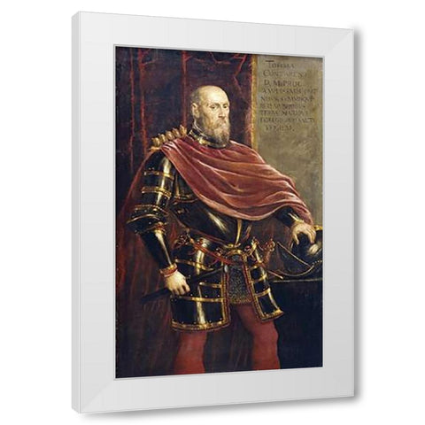 Portrait of Tommaso Contarini White Modern Wood Framed Art Print by Robusti, Jacopo