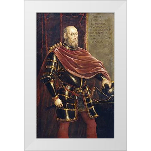 Portrait of Tommaso Contarini White Modern Wood Framed Art Print by Robusti, Jacopo