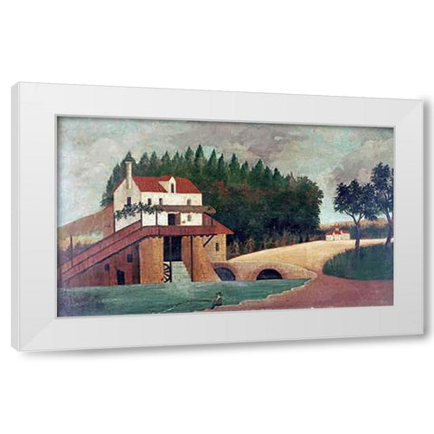 The Mill White Modern Wood Framed Art Print by Rousseau, Henri