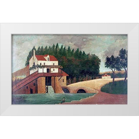 The Mill White Modern Wood Framed Art Print by Rousseau, Henri