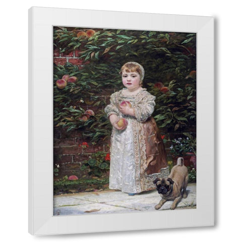 Peaches White Modern Wood Framed Art Print by Sant, James