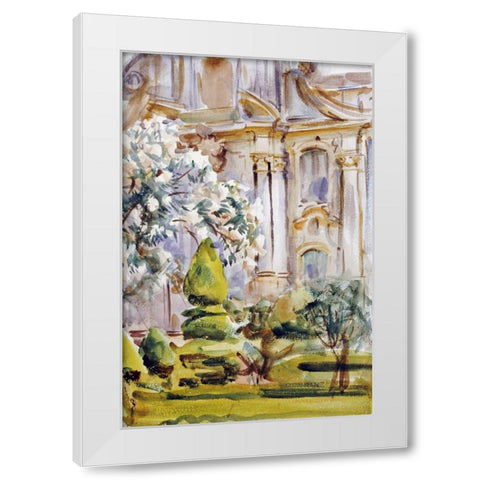 Palace and Gardens, Spain White Modern Wood Framed Art Print by Sargent, John Singer