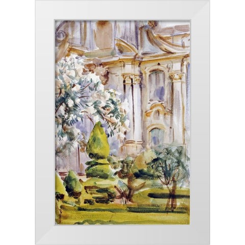 Palace and Gardens, Spain White Modern Wood Framed Art Print by Sargent, John Singer