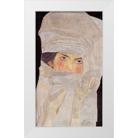 The Artists Sister, Melanie White Modern Wood Framed Art Print by Schiele, Egon