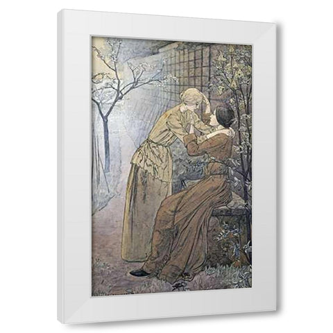 The Rendez-Vous White Modern Wood Framed Art Print by Schwabe, Carlos
