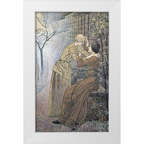 The Rendez-Vous White Modern Wood Framed Art Print by Schwabe, Carlos