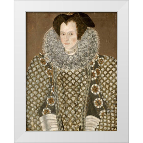 Portrait of a Lady White Modern Wood Framed Art Print by Segar, Sir William