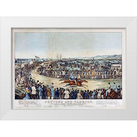 Peytona and Fashion In Their Great Match For $20,000 White Modern Wood Framed Art Print by Severin, C.