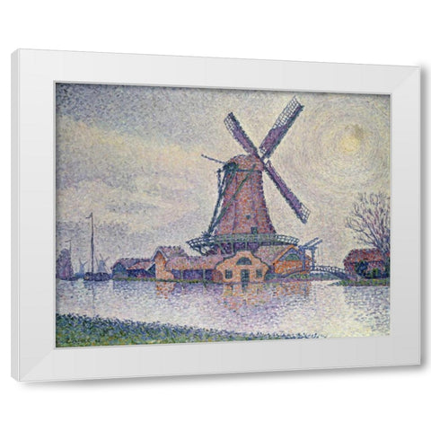 Moulin DEdam White Modern Wood Framed Art Print by Signac, Paul