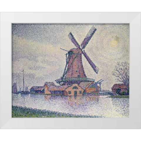 Moulin DEdam White Modern Wood Framed Art Print by Signac, Paul
