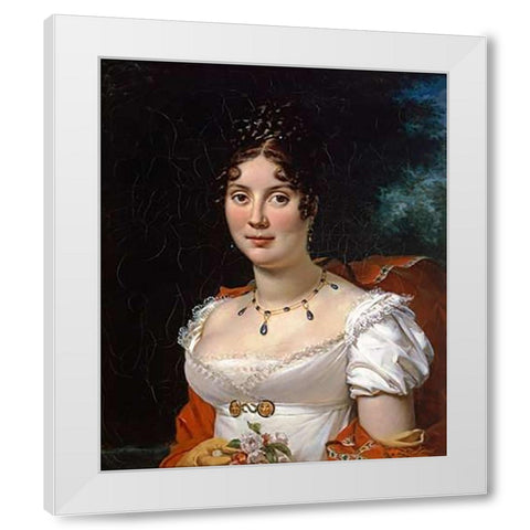 Portrait of a Lady White Modern Wood Framed Art Print by Simon, Francois Pascal