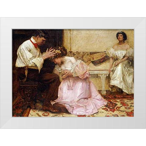 The Two Crowns White Modern Wood Framed Art Print by Sims, Charles