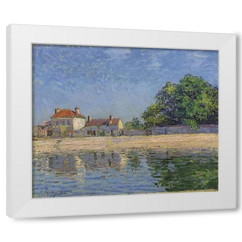Bords Du Loing, Saint-Mammes White Modern Wood Framed Art Print by Sisley, Alfred