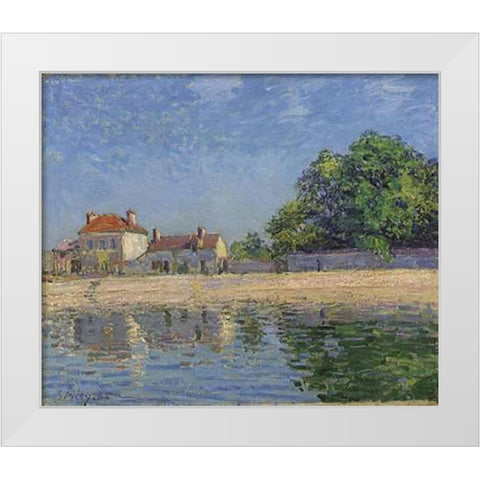 Bords Du Loing, Saint-Mammes White Modern Wood Framed Art Print by Sisley, Alfred