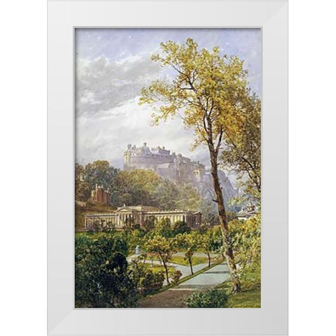 A View of Princes Street Gardens and The National Gallery White Modern Wood Framed Art Print by Smith, James Burrell