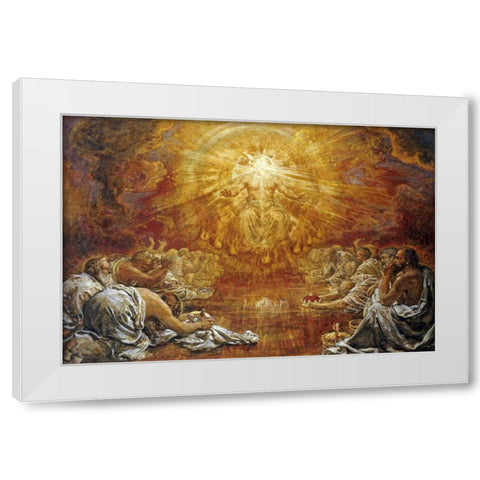 The Four and Twenty Elders White Modern Wood Framed Art Print by Stock, Henry John