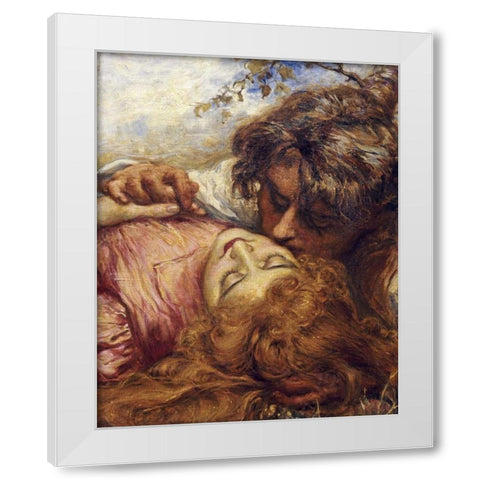 The Kiss White Modern Wood Framed Art Print by Stock, Henry John