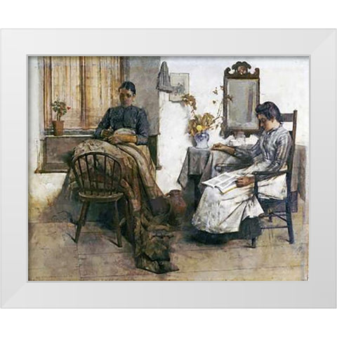 Quiet Moments White Modern Wood Framed Art Print by Tayler, Albert Chevallier
