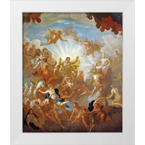 Prometheus Stealing Fire From The Gods White Modern Wood Framed Art Print by Thornhill, Sir James