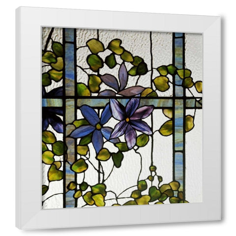 Detail of a Clematis White Modern Wood Framed Art Print by Tiffany Studios