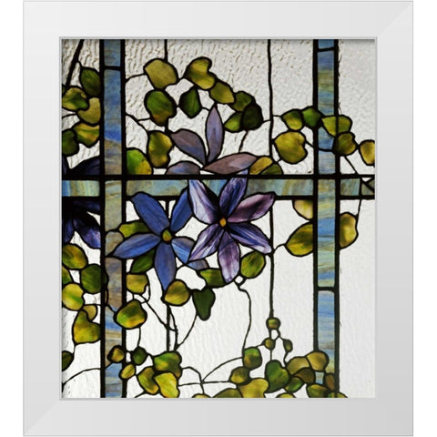 Detail of a Clematis White Modern Wood Framed Art Print by Tiffany Studios
