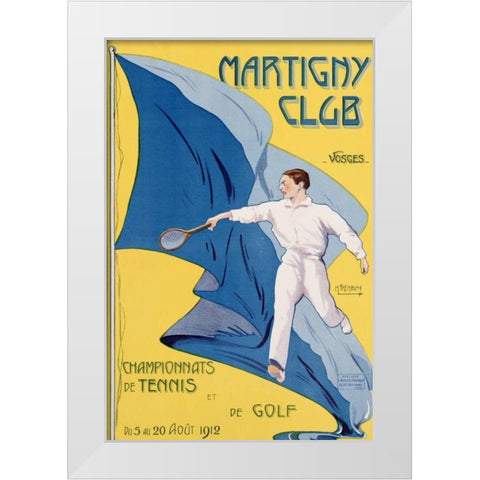 Martigny Club White Modern Wood Framed Art Print by Tremblay, M.