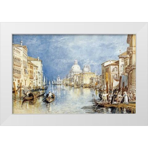 The Grand Canal, Venice White Modern Wood Framed Art Print by Turner, Joseph M.W.