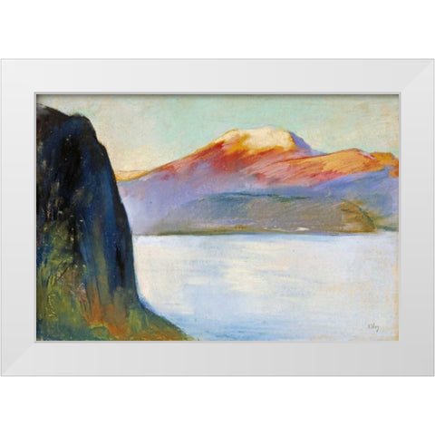 Sea View White Modern Wood Framed Art Print by Ury, Lesser