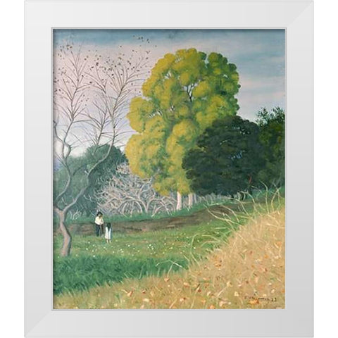 The Green Tree, Cagnes White Modern Wood Framed Art Print by Vallotton, Felix