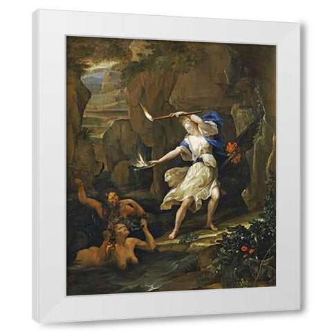 Circe Transforming Scylla White Modern Wood Framed Art Print by Van Der Neer, Eglon Hendrick