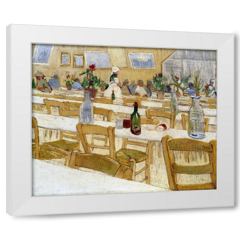 A Restaurant Interior White Modern Wood Framed Art Print by Van Gogh, Vincent