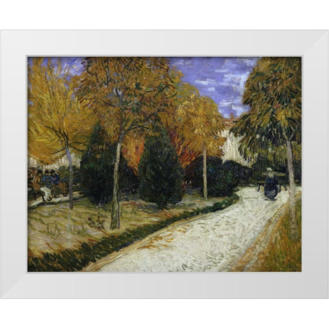 The Public Garden White Modern Wood Framed Art Print by Van Gogh, Vincent