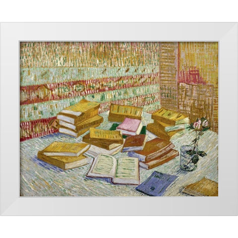 The Parisian Novels White Modern Wood Framed Art Print by Van Gogh, Vincent