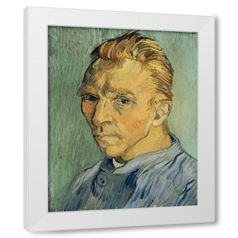Self Portrait Without Beard White Modern Wood Framed Art Print by Van Gogh, Vincent