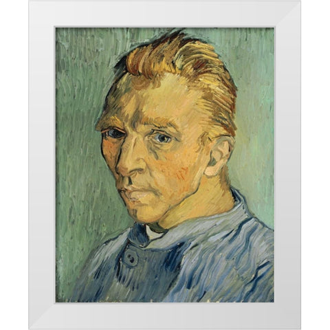 Self Portrait Without Beard White Modern Wood Framed Art Print by Van Gogh, Vincent