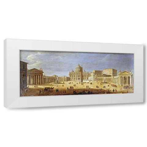 Piazza S.Pietro, Rome White Modern Wood Framed Art Print by Van Wittel, Gaspar