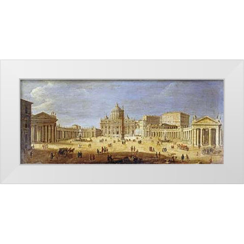 Piazza S.Pietro, Rome White Modern Wood Framed Art Print by Van Wittel, Gaspar