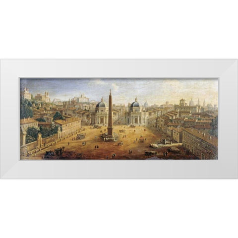 Piazza Del Popolo, Rome White Modern Wood Framed Art Print by Van Wittel, Gaspar