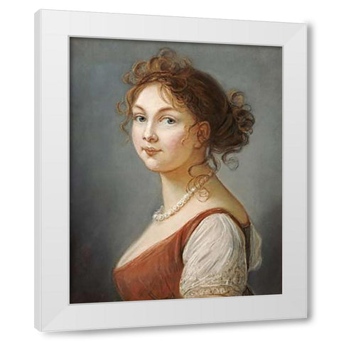 Portrait of Louisa, Queen of Prussia White Modern Wood Framed Art Print by Le Brun, Elisabeth Vigee